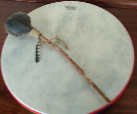 shamanic drum and rattle